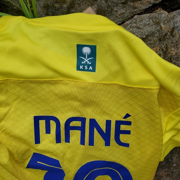 Al Nassr Football Club Jersey SizeM Mane KAFD Yellow Mens - Picture 8 of 8